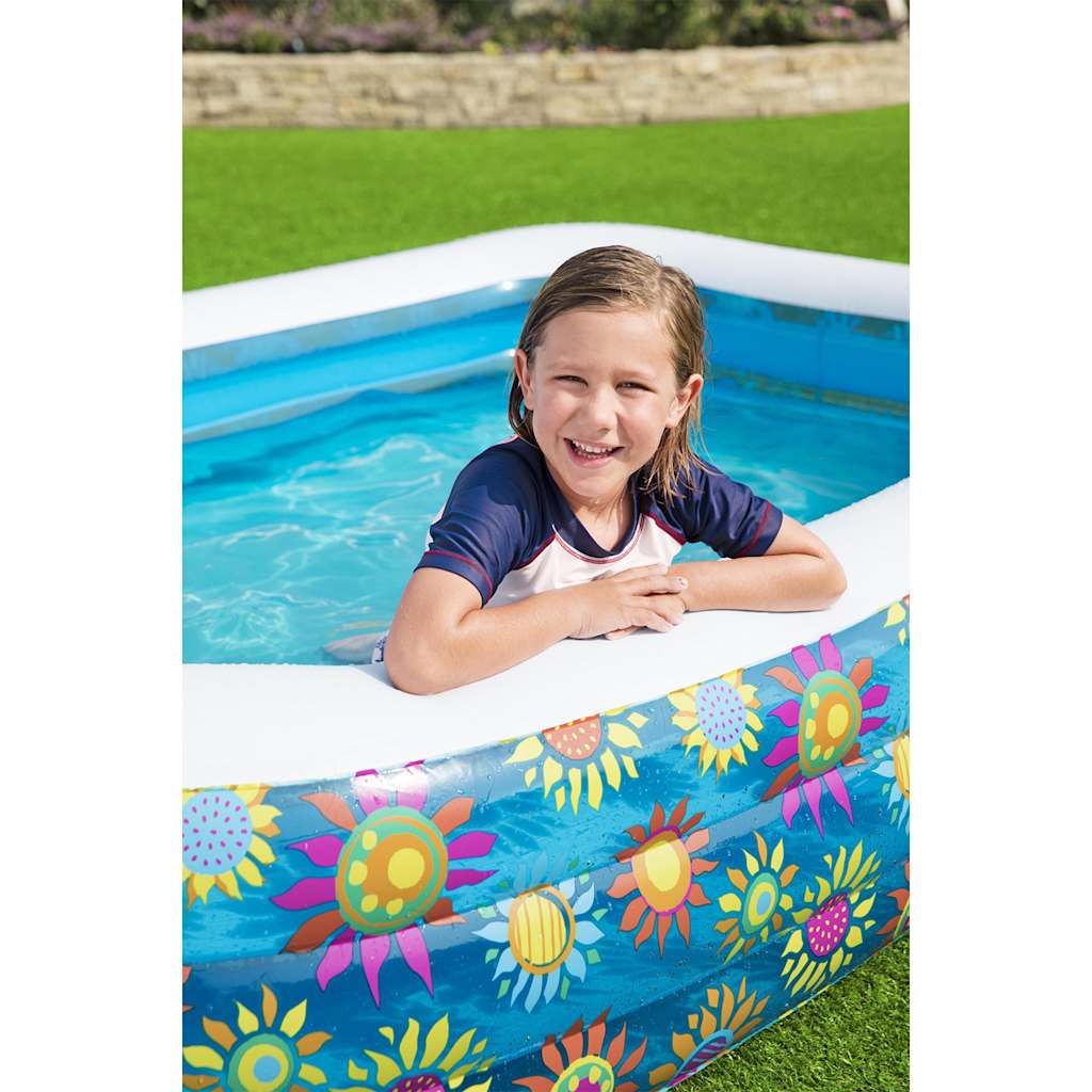 Inflatable Kids Pool Blue 229x152x56 cm