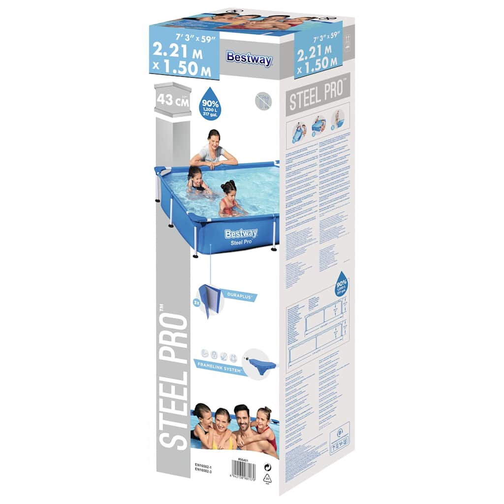 Steel Pro Swimming Pool 221x150x43 cm