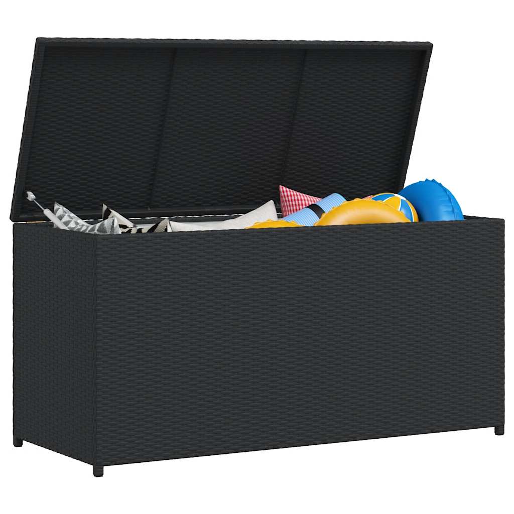 Garden Storage Box Black 120x50x60 cm Poly Rattan
