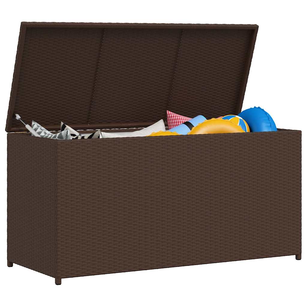 Garden Storage Box Brown 120x50x60 cm Poly Rattan
