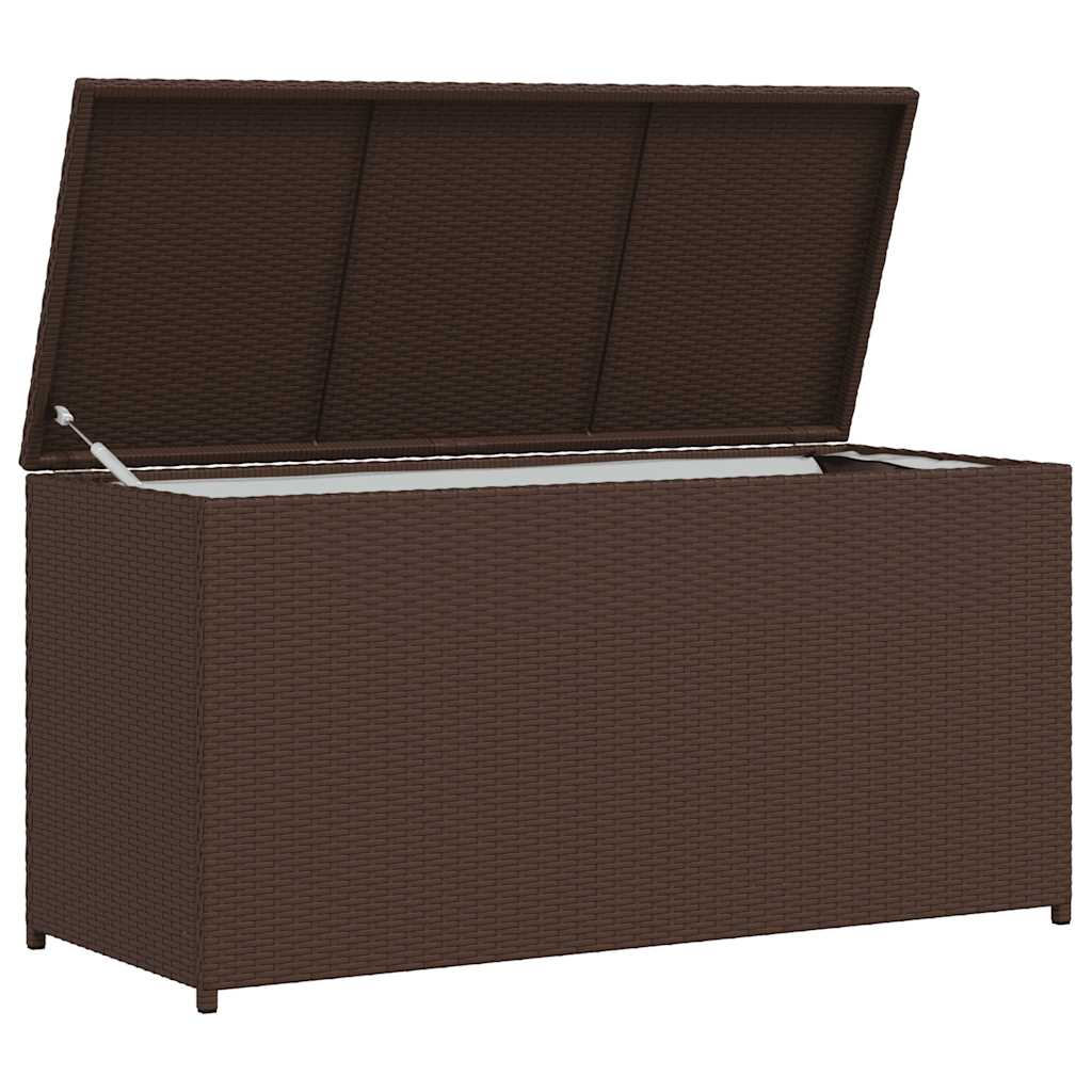 Garden Storage Box Brown 120x50x60 cm Poly Rattan