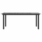 Garden Table Black 190x90x74 cm Aluminium and Glass