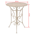3 Piece Bistro Set Steel White