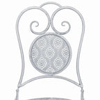 3 Piece Bistro Set Steel Greyish White