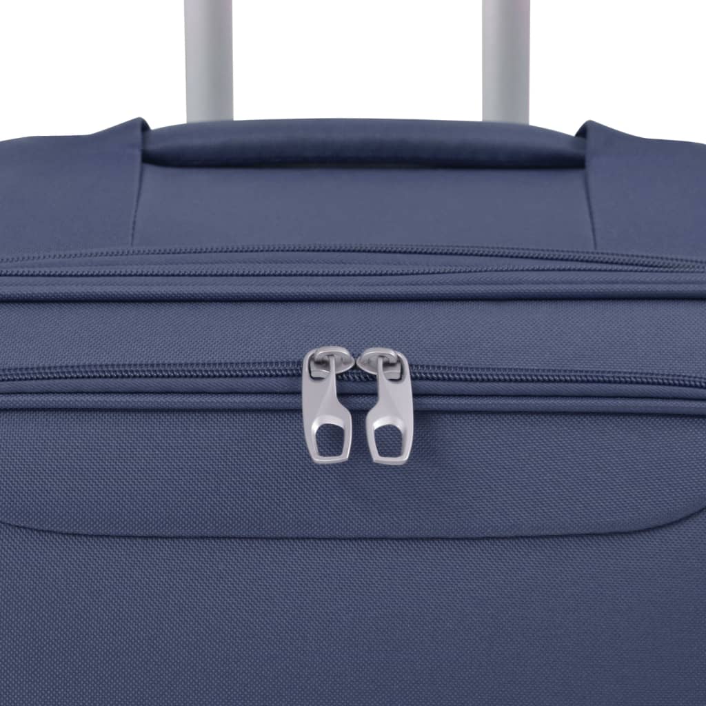 3 Piece Soft Case Trolley Set Navy Blue