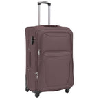 3 Piece Soft Case Trolley Set Coffee