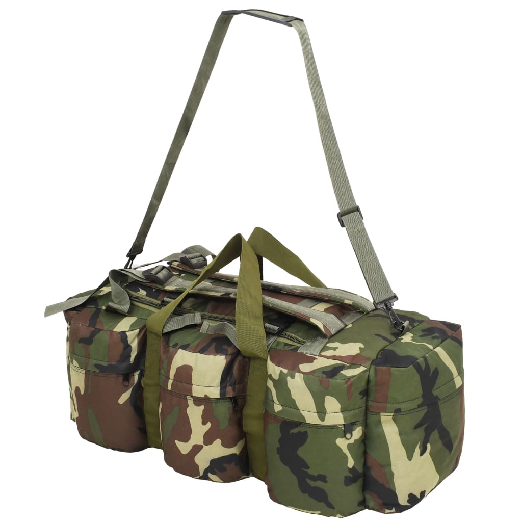 3-in-1 Army-Style Duffel Bag 45 L Camouflage