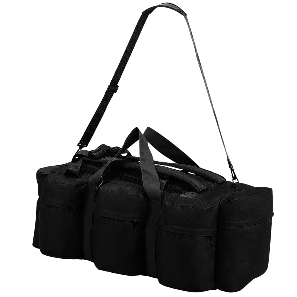 3-in-1 Army-Style Duffel Bag 45 L Black