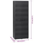 Garden Storage Cabinet with 3 Shelves Black