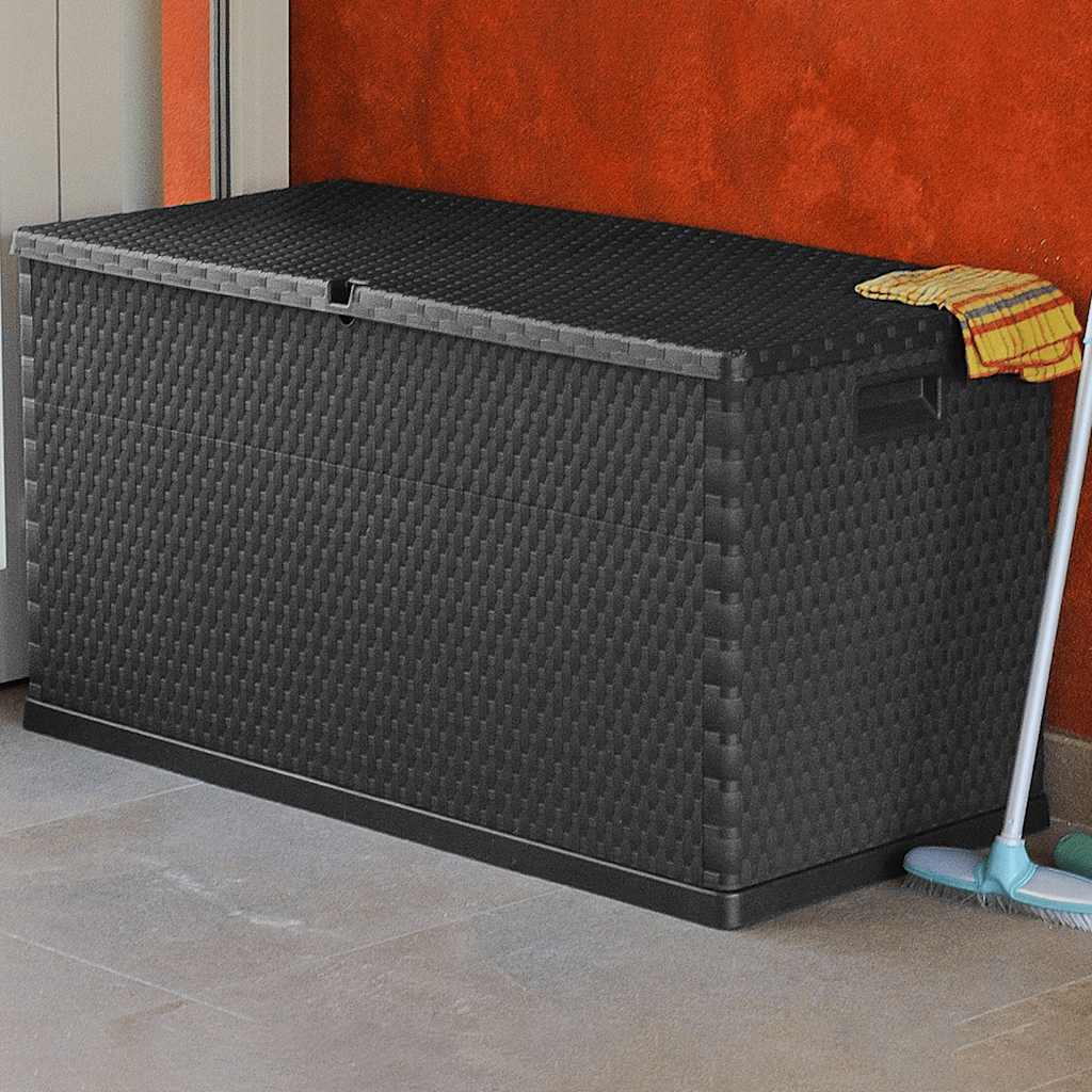 Garden Storage Box Anthracite 120x56x63 cm PP Rattan