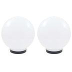 LED Bowl Lamps 2 pcs Spherical 25 cm PMMA