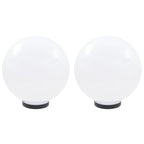 LED Bowl Lamps 2 pcs Spherical 30 cm PMMA