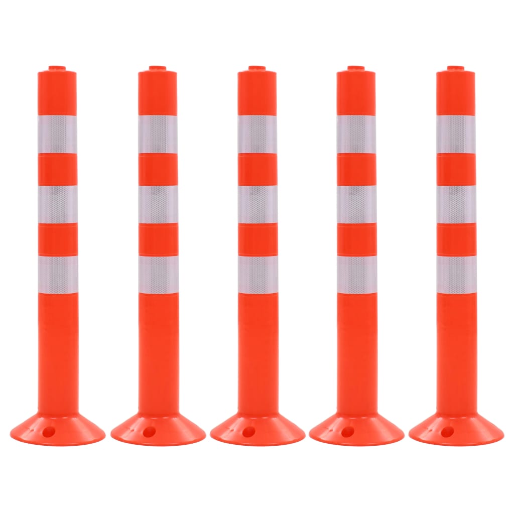 Traffic Control Bollards 5 Pcs Plastic 75 Cm