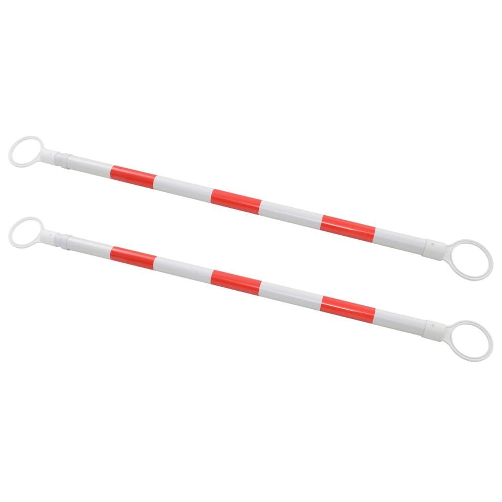 Retractable Traffic Cone Bars 2 Pcs Plastic 116-197 Cm