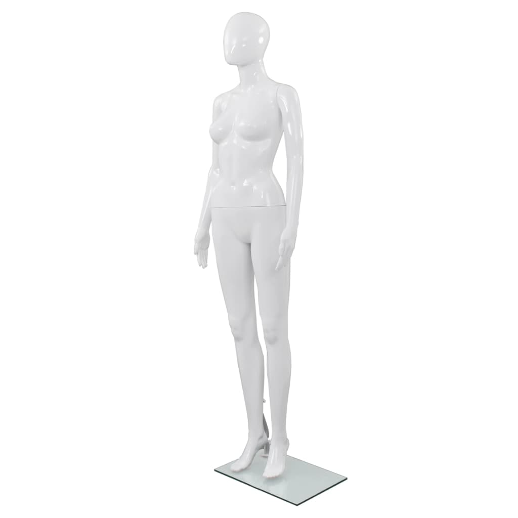 Full Body Mannequin With Glass Base Glossy 175 Cm