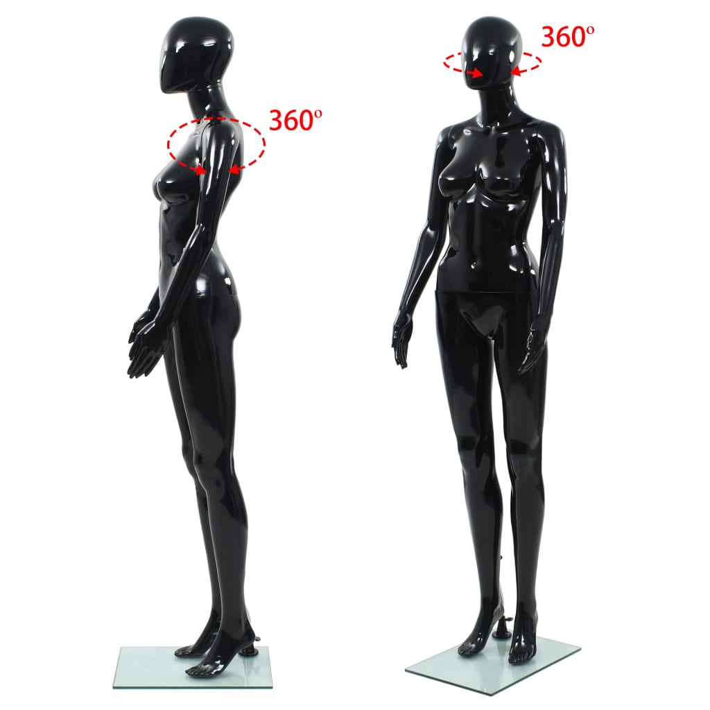 Full Body Mannequin With Glass Base Glossy 175 Cm