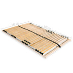 Slatted Bed Base without Mattress with 28 Slats 7 Zones 140x200 cm