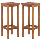 Bar Chairs 2 pcs Solid Acacia Wood