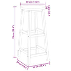 Bar Chairs 2 pcs Solid Acacia Wood