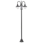 Garden Post Light E27 220 cm Aluminium 3-Lantern Bronze