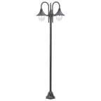 Garden Post Light E27 220 cm Aluminium 3-Lantern Bronze