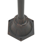 Garden Post Light E27 220 cm Aluminium 2-Lantern Bronze
