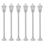 Garden Post Lights 6 pcs E27 110 cm Aluminium White