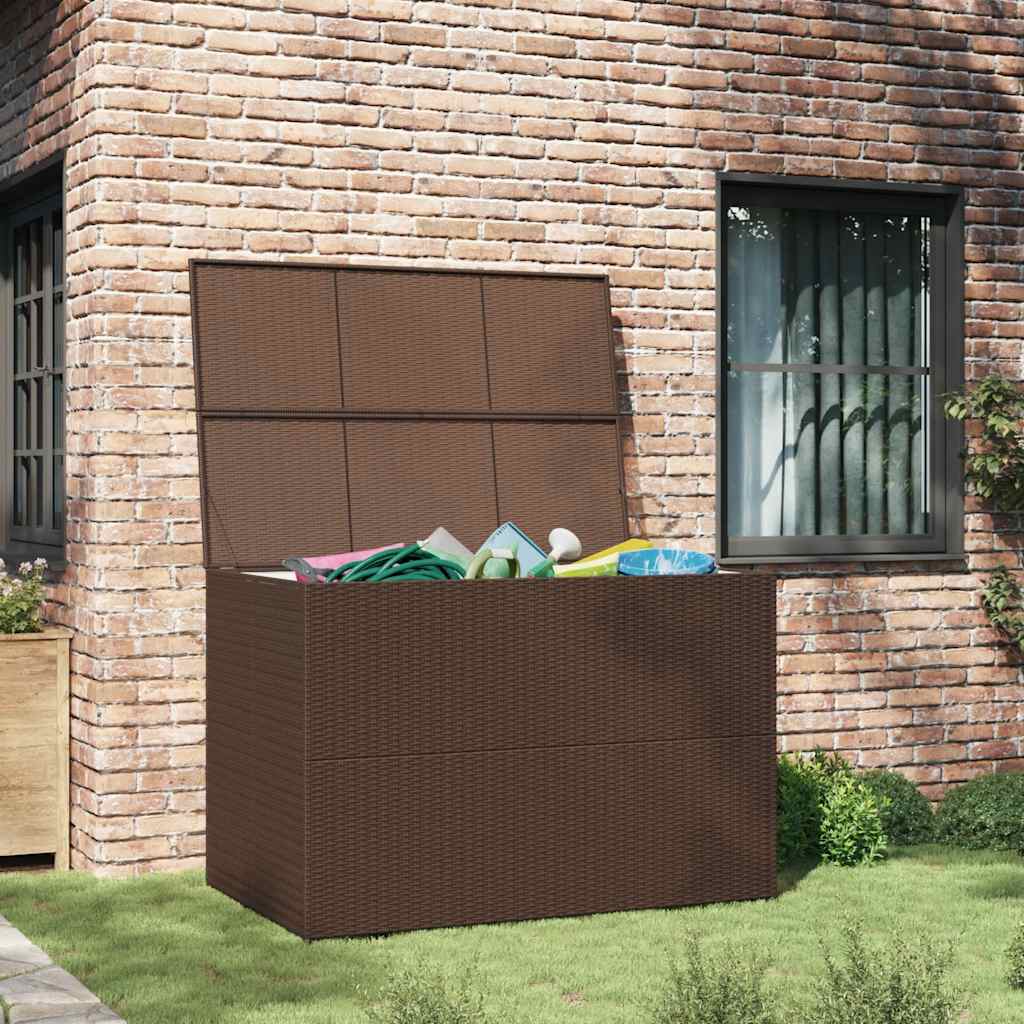 Garden Storage Box Brown 150x100x100 cm Poly Rattan