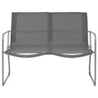 4 Piece Garden Lounge Set Fabric & Steel Grey