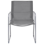 4 Piece Garden Lounge Set Fabric & Steel Grey