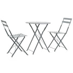 3 Piece Bistro Set Steel Grey