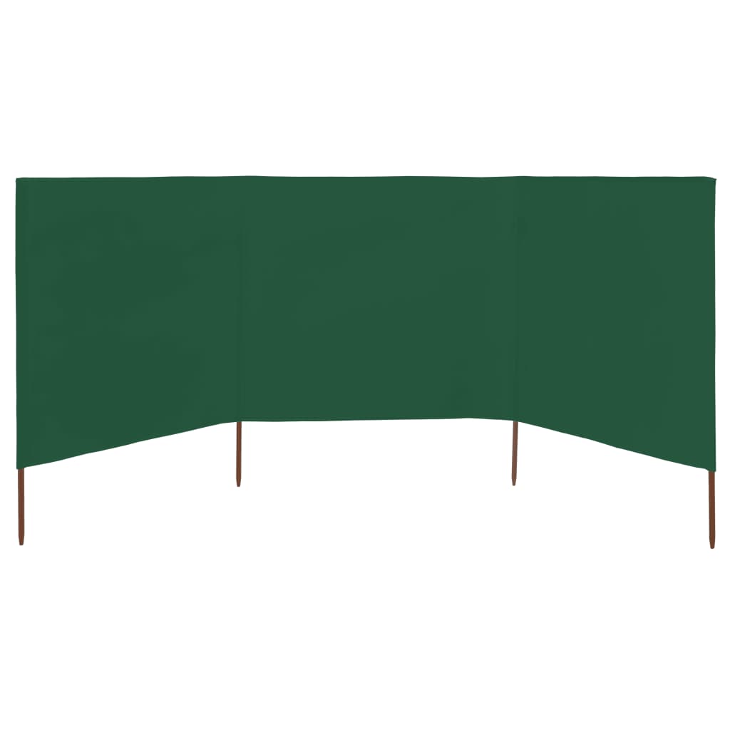 3-panel Wind Screen Fabric 400x120 cm Green