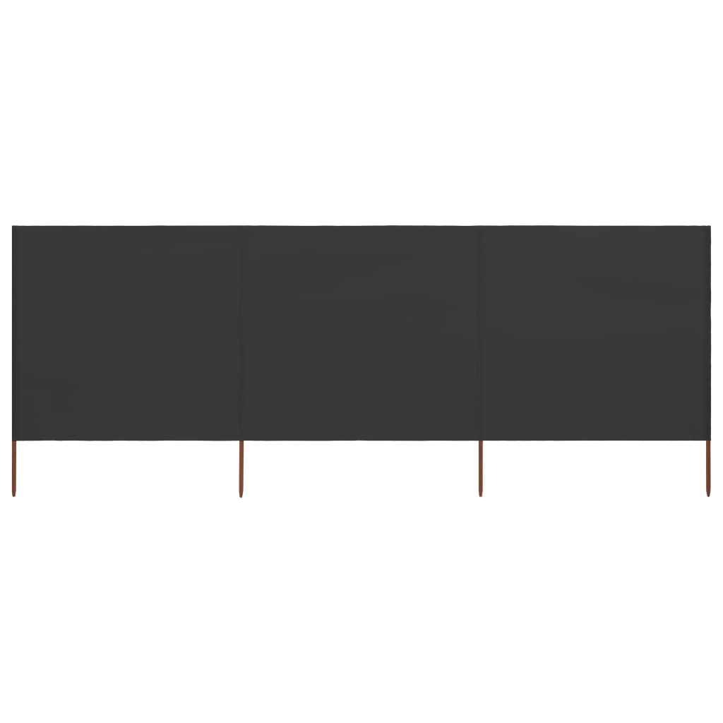 3-panel Wind Screen Fabric 400x120 cm Anthracite