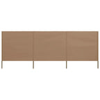 3-panel Wind Screen Fabric 400x120 cm Taupe