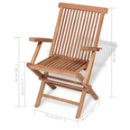 5 Piece Garden Dining Set Solid Teak Wood