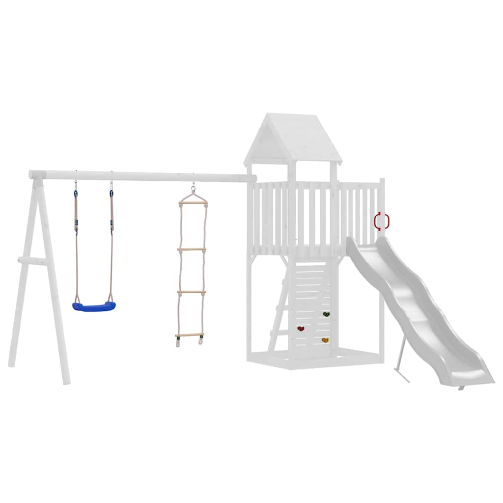 Swing Seat with Rope Ladder and Climbing Stones Blue PE