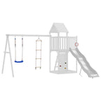 Swing Seat with Rope Ladder and Climbing Stones Blue PE