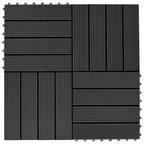 11 pcs Decking Tiles WPC 30x30 cm 1 sqm Black