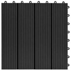 11 pcs Decking Tiles WPC 30x30 cm 1 sqm Black
