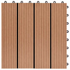 11 pcs Decking Tiles WPC 30x30 cm 1 sqm Teak Colour