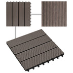 11 pcs Decking Tiles WPC 30x30 cm 1 sqm Dark Brown