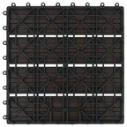 11 pcs Decking Tiles WPC 30x30 cm 1 sqm Dark Brown