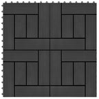 11 pcs Decking Tiles WPC 30x30 cm 1 sqm Black