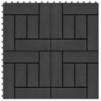 11 pcs Decking Tiles WPC 30x30 cm 1 sqm Black