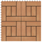 11 pcs Decking Tiles WPC 30x30 cm 1 sqm Teak Colour