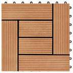 11 pcs Decking Tiles WPC 30x30 cm 1 sqm Teak Colour