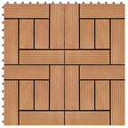 11 pcs Decking Tiles WPC 30x30 cm 1 sqm Teak Colour