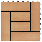 11 pcs Decking Tiles WPC 30x30 cm 1 sqm Teak Colour