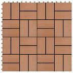 11 pcs Decking Tiles WPC 30x30 cm 1 sqm Brown
