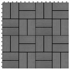 11 pcs Decking Tiles WPC 30x30 cm 1 sqm Grey